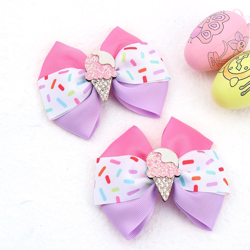 

2 шт. Затискачі для волосся «Морозиво» для дівчат Блискуча шпилька-бантик з паєтками Дитяча мода Милі затискачі Дитячий бутик Аксесуари для волосся