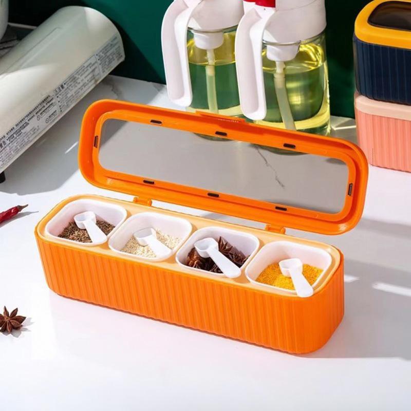 Kök Förtjockad Kryddlåda Hushåll Fyra-fack Kombination Krydda Saltbehållare Pepparflaska Kryddförvaringskondensator