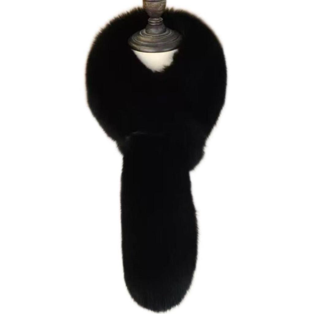 Korean Style Double-Sided Fox Fur Scarf: Women's Plush, Warm, Versatile Winter Snood