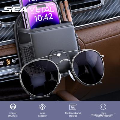 Automobilio oro ventiliacijos angos pakabinama laikymo dėžutė Mobiliojo telefono raktų laikymo krepšys Odinė monetų piniginė Automobilio piniginė