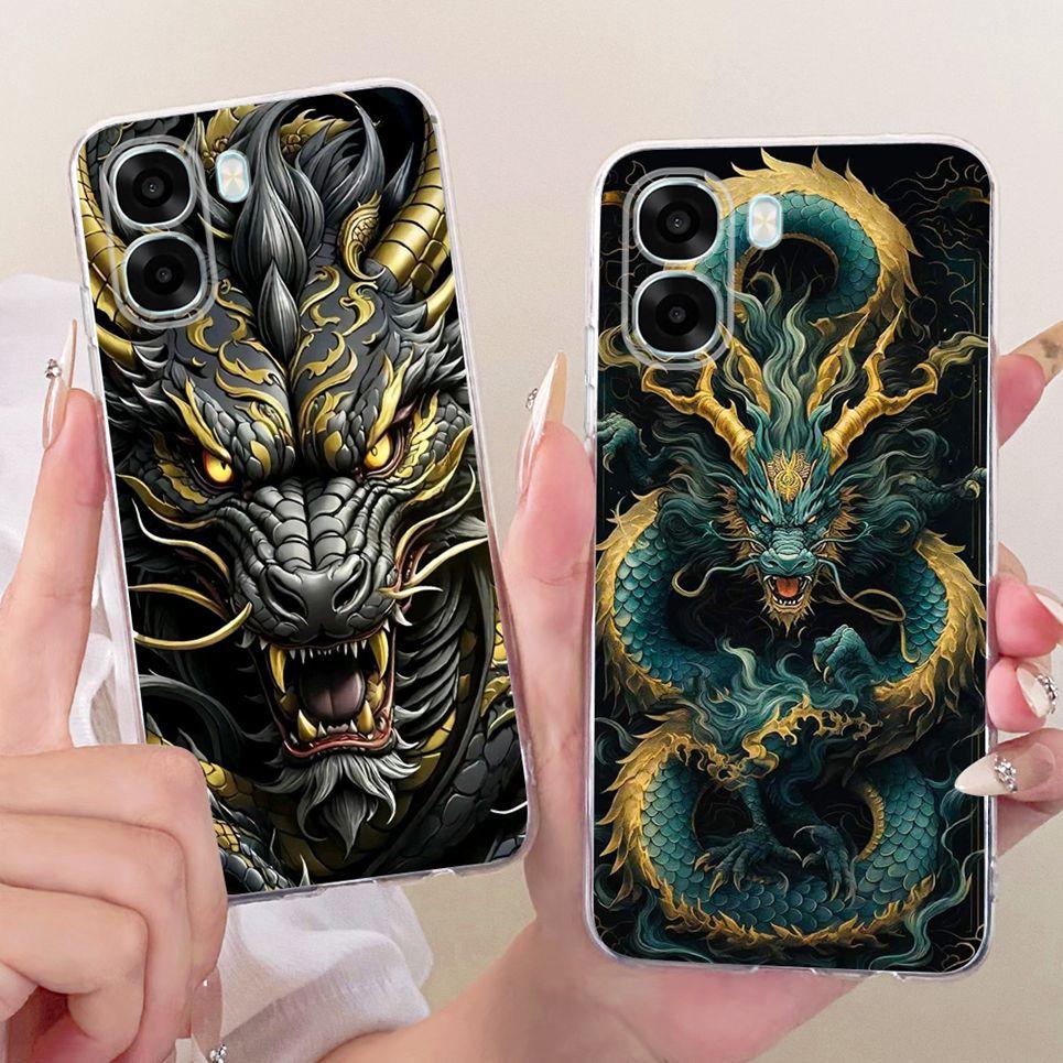 Cartoon Animal Cool Dragon Chinese Loong Painting Casing For Oppo A6x A6t 4G 5G a6x India A6T Pro Phone Case Soft Clear Silicone