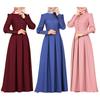 Middle Eastern Style Buttoned European and American Dress Slim Fit Large Hem Long Sleeve Decorative Button Retro Ethnic Style Gown Palace Style