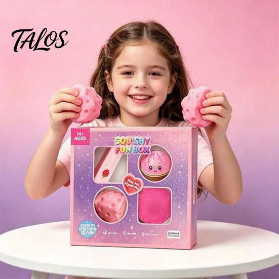 Talos 4/8Pcs Stress Relief Squeeze Toy, Anxiety Reduction Sensory Soft Stretchy Fidget Party Favors for Kids Adults