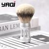 Yaqi Bandstand 24mm Matte Chrome Metal Handle Silvertip Badger Hair Shaving Brush And Shaving Soap Set for Men Grooming Kit