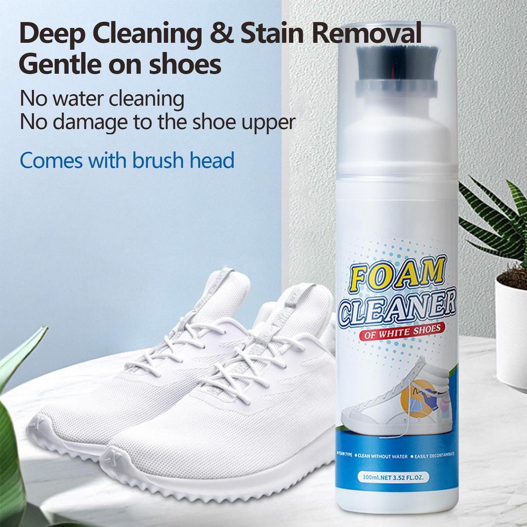 100ML Portable White Shoe Foam Cleaner Shoe Cleaner With Brush Shell Shoes Sneaker Cleaning Accessories Shoes Cleaning Agent