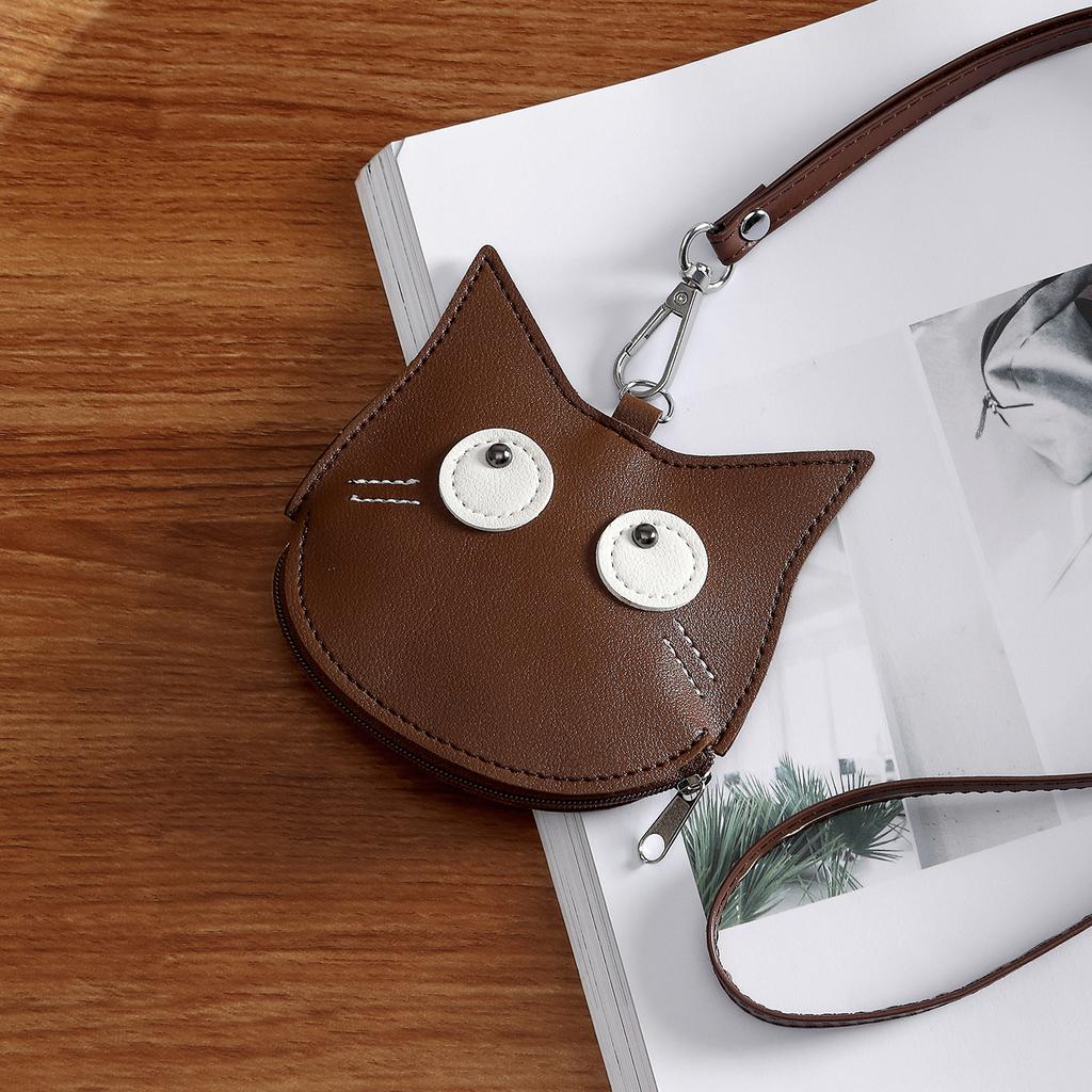 Cute Cartoon Ghost Coin Purse PU Leather Zipper Wallet Mini Keychain Pouch Small Change Purse for Women Girls