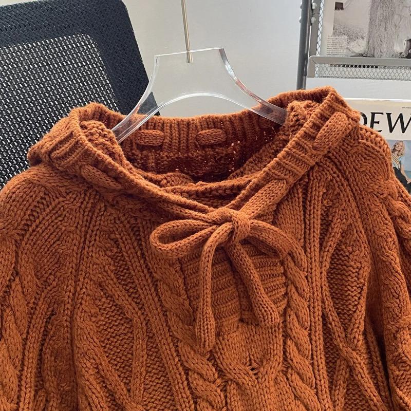 Sweater for Women Winter Cotton Thickened Pullover Warm Knitted Stretchy Long Sleeve Oversize Jumper Sweater Tops