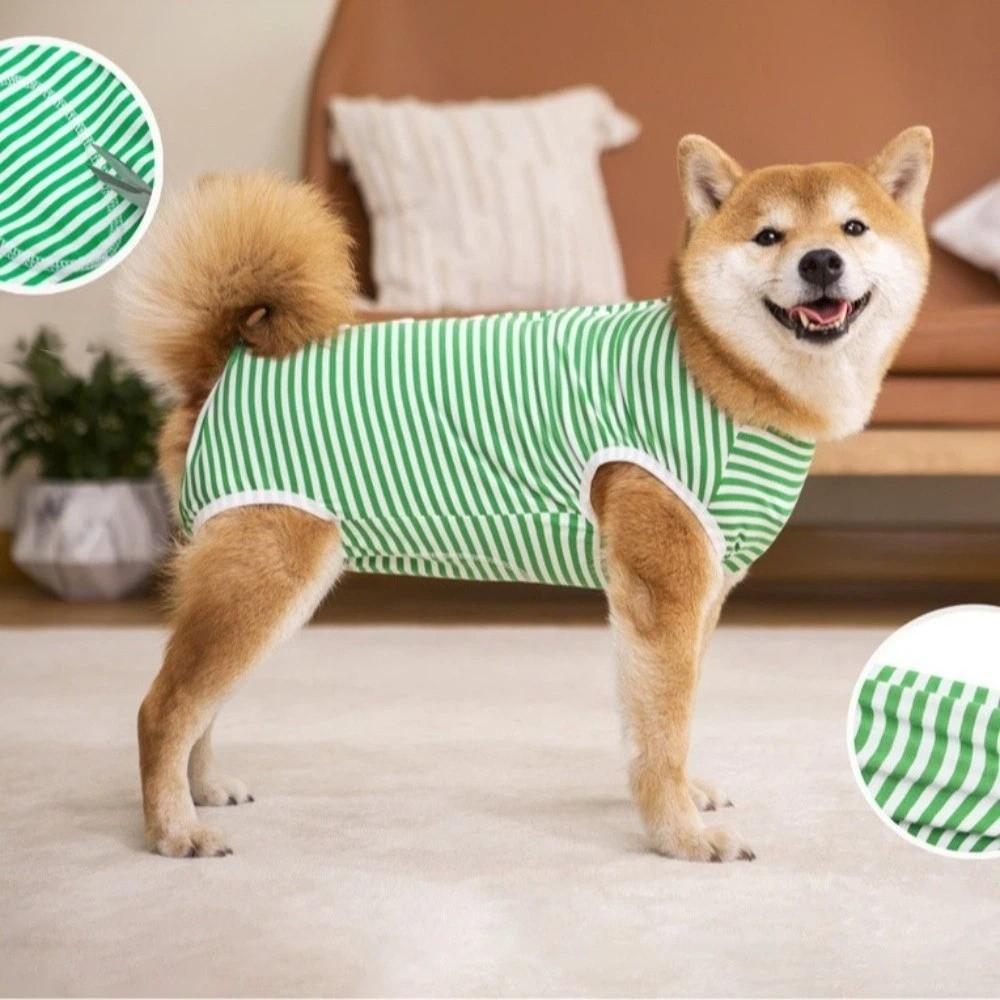 Elastic Anti-Licking Bodysuit Striped Design Dog Recovery Clothing  Post-Operative
