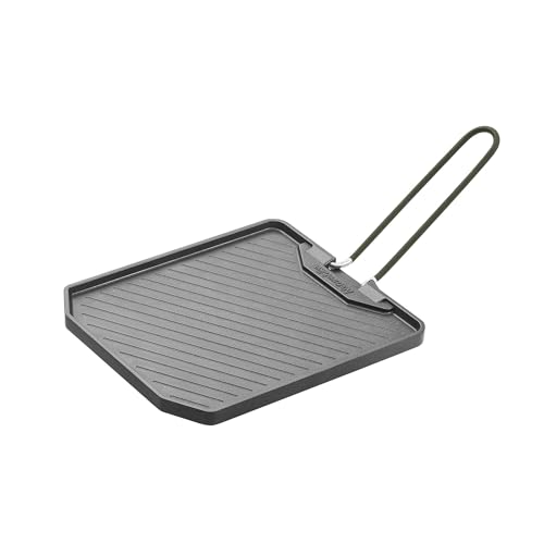 Naturehike Outdoor Frying Pan, Square Grill Pan, Open Fire Compatible, Camping, Foldable Handle, Lightweight, Aluminum, Compact, Great for Grilling Me
