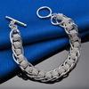925 Sterling Silver 8-inch Exquisite Round Mesh Bracelet, Fashionable Women's Party Jewelry, Wedding Accessories