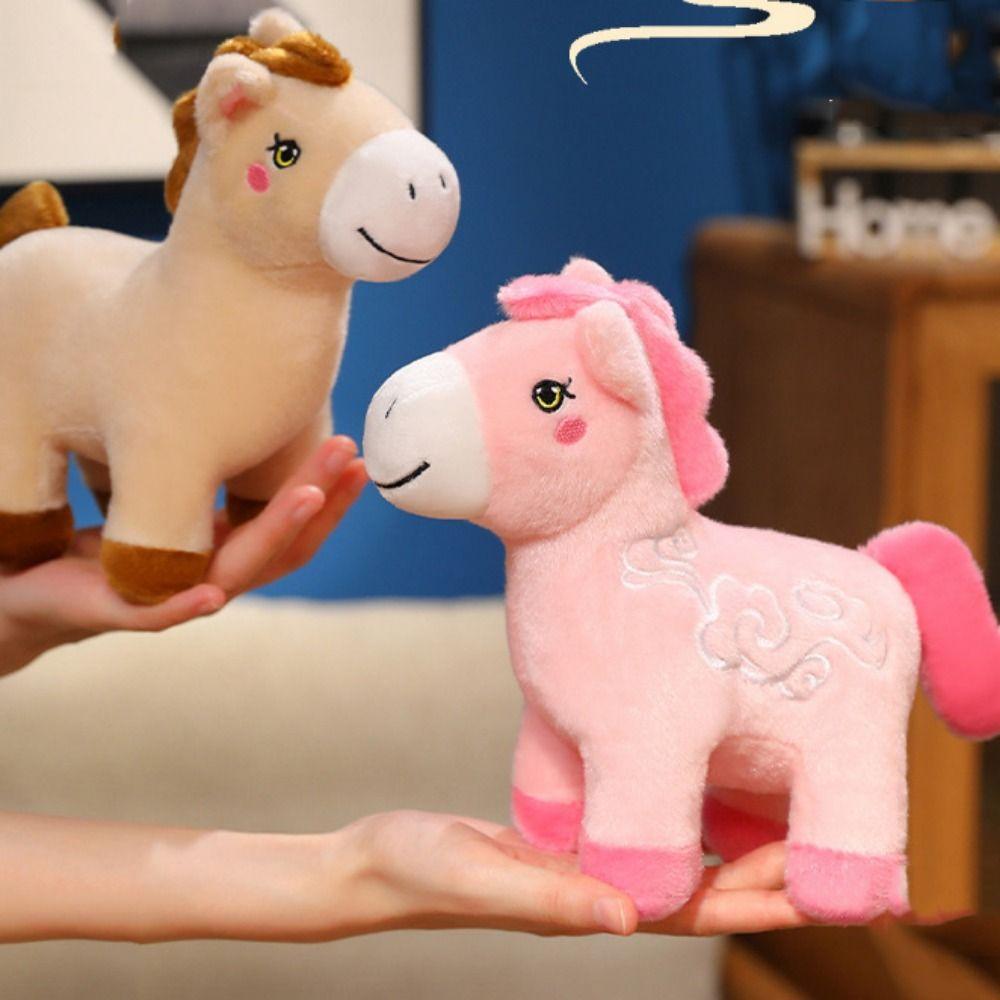 Letter Print Plush Horse Doll Soft Stuffed Horse Stuffed Animal Zodiac Horse Figurine  Car Decor
