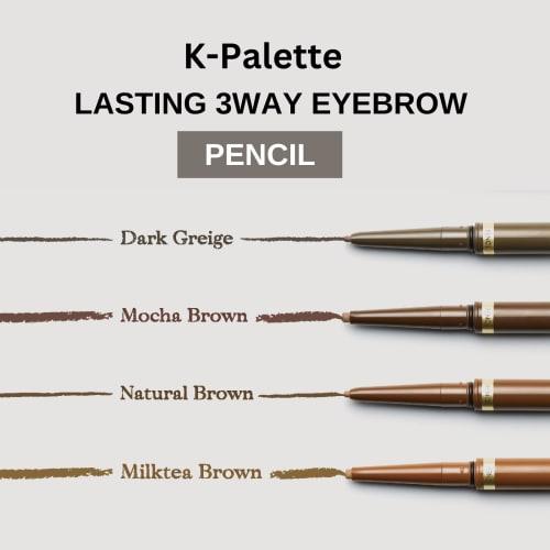 K-Pallete Lasting Three-Way Eyebrow Pencil WPa 02 Natural Brown