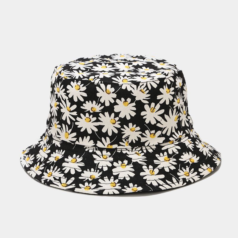 Double-sided Wearable Daisies Bucket Hat Men Women Caps Summer Panama Fold Sun Fishing Fisherman Hat