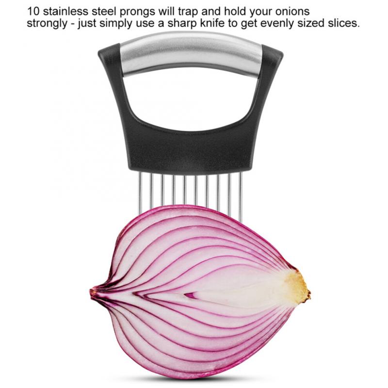 Langlebiger Edelstahl-Zwiebelhalter mit 10 Zacken für einfaches Schneiden
