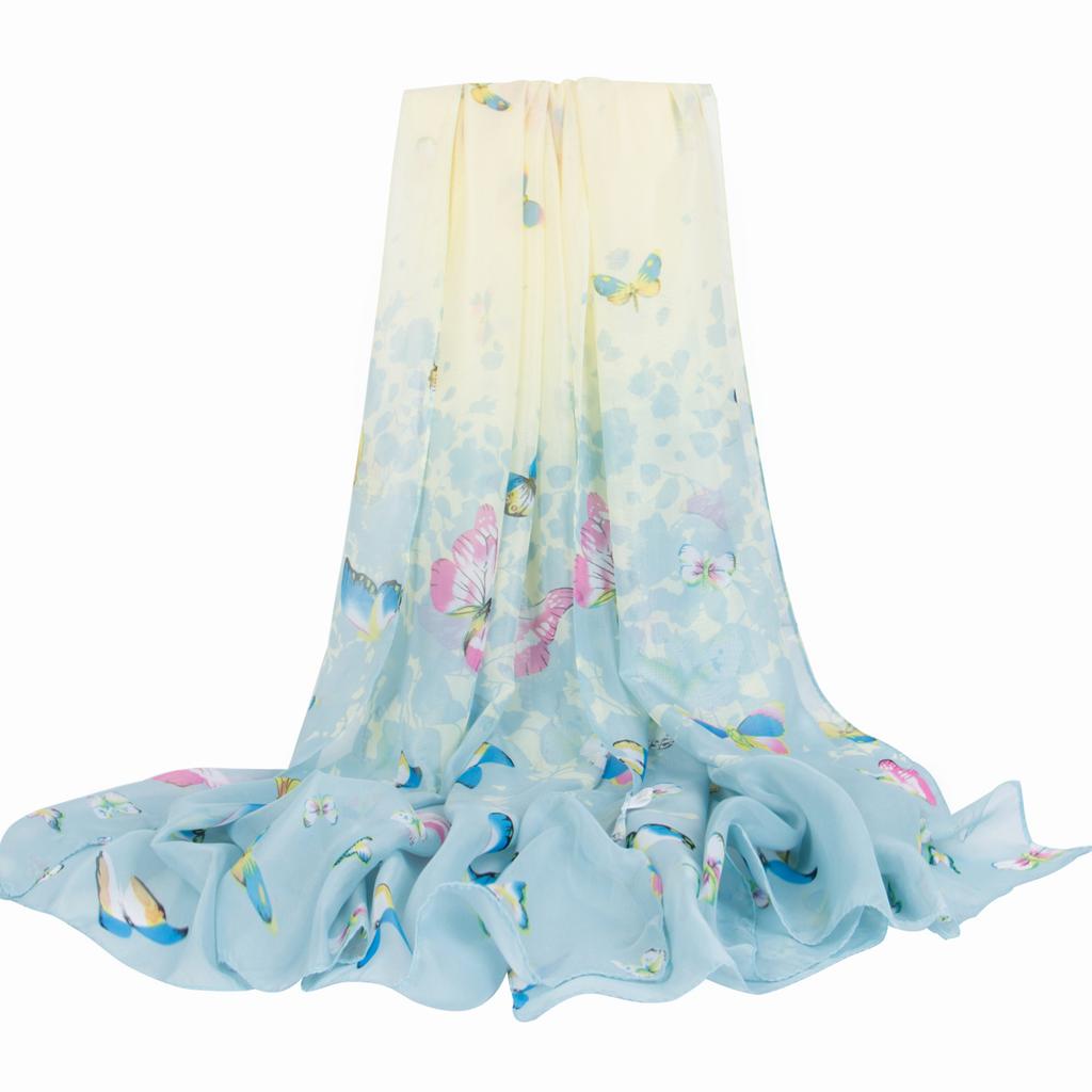 Extra Large Chiffon Printed Scarf White Shawl Dual-purpose Women's Korean Version Autumn and Winter Long Scarf Beach Towel for Women