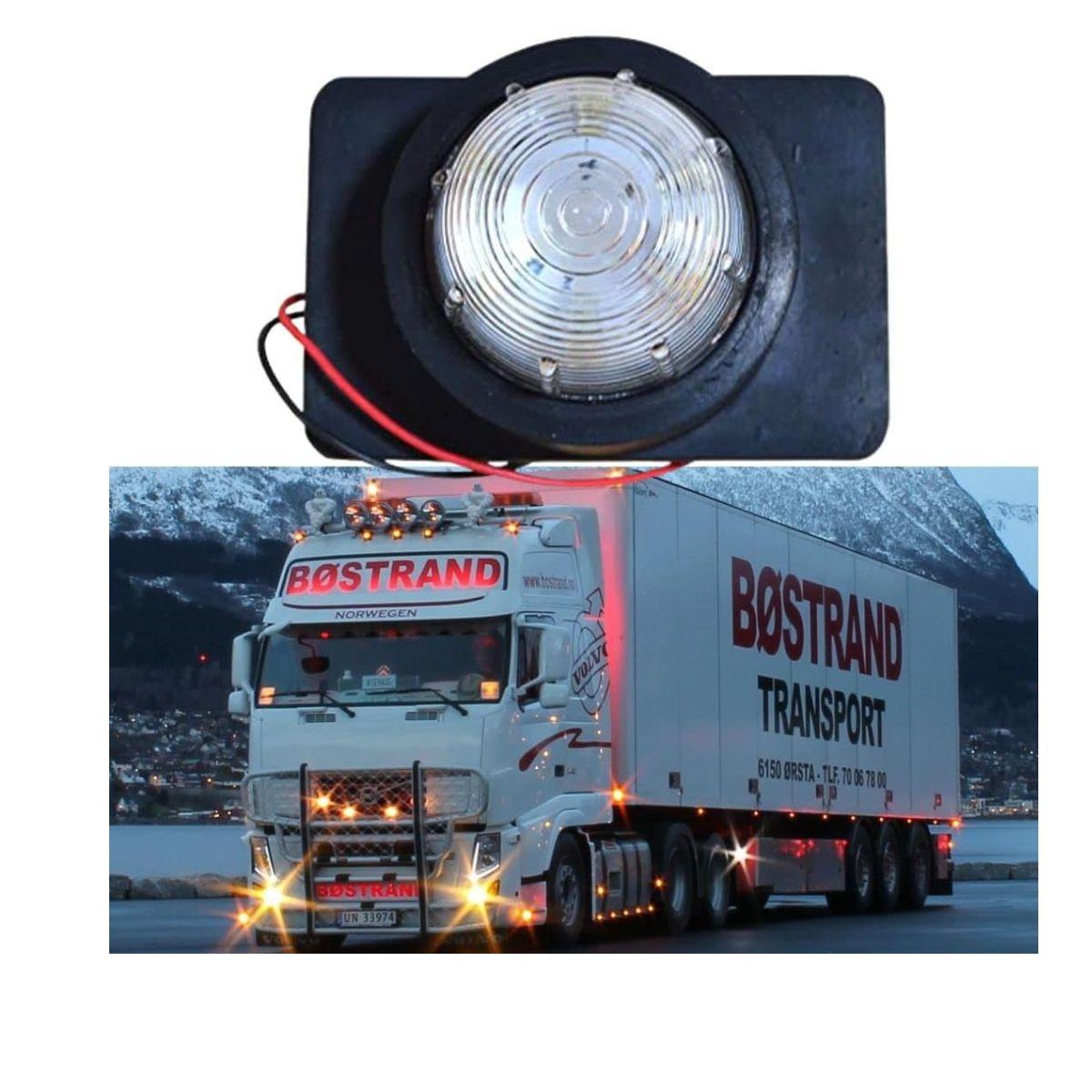 

Pair of Position Marker Lamps with Bulbs – Stalk Side Marker Light – Clear 24V– Compatible with Truck, Trailer & Buses чистий