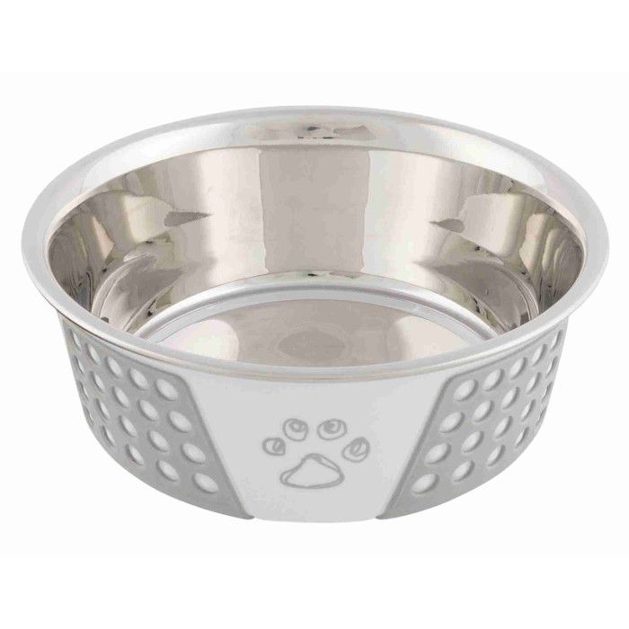 Écuelle en acier avec silicone 0.75 L ø 17 cm avec motif pour chien ou chat - Trixie
