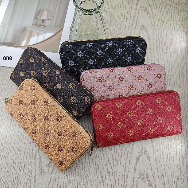 Vintage European & American Women's Long Wallet with Multi-Card Slots and Large Zippered Storage