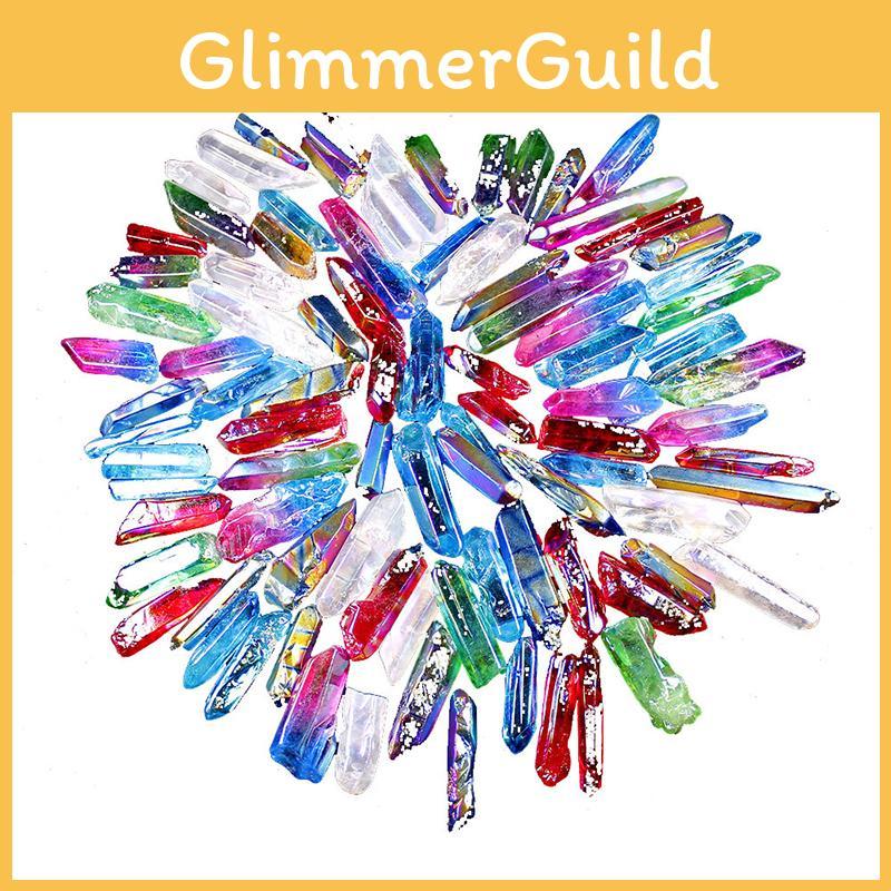 Einzigartige Sortierte Edelsteine Mit Titanbeschichtung Regenbogen Aura Quarz Kristallspitzen 100g