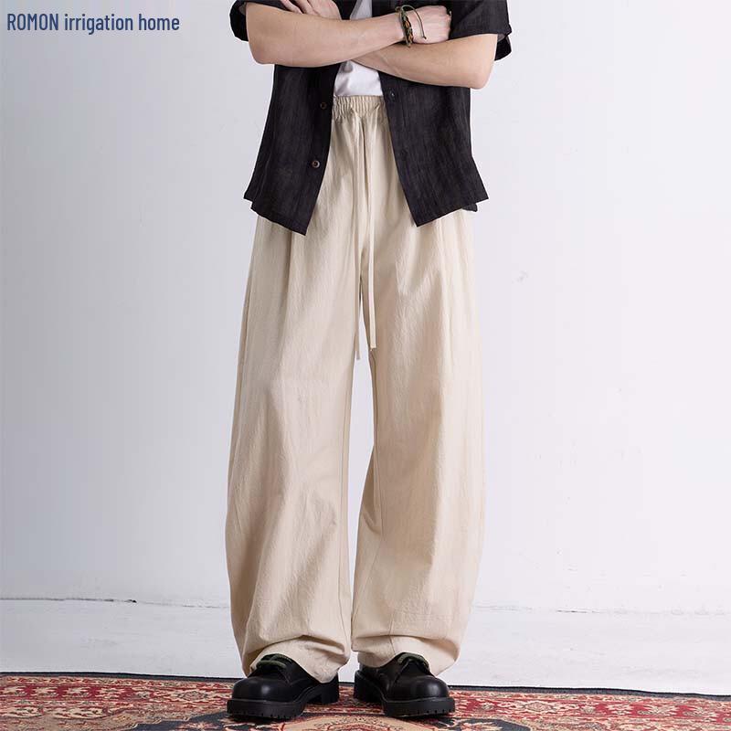 ROMON Men s Chinese Style Relaxed Fit Cotton Casual Pants L