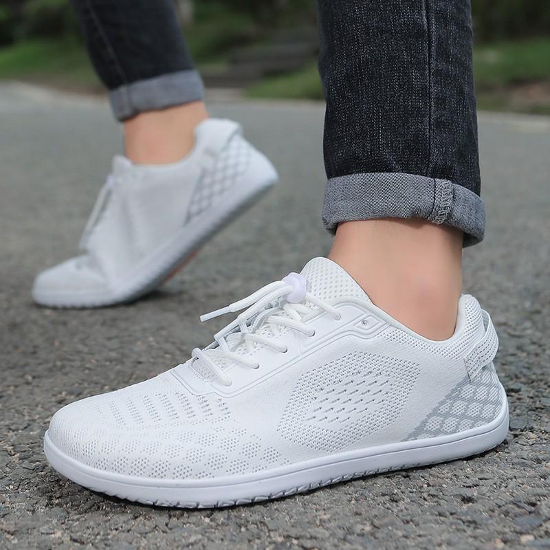 Unisex Wide Toe Box Barefoot-Style Running Shoes Breathable Flyknit Mesh Sneakers Walking Gym