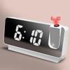 1 PC LED Mirror Display Plug-in Alarm Clock, Time Projection, Power-off Memory Function (for Plug In Use, Without Battery)