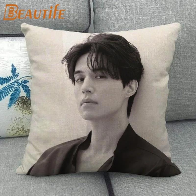 Custom Lee Dong Wook KPOP Pillowcase Wedding Decorative Cotton Linen Pillow Case For Home Pillow Cover 45X45cm One Side