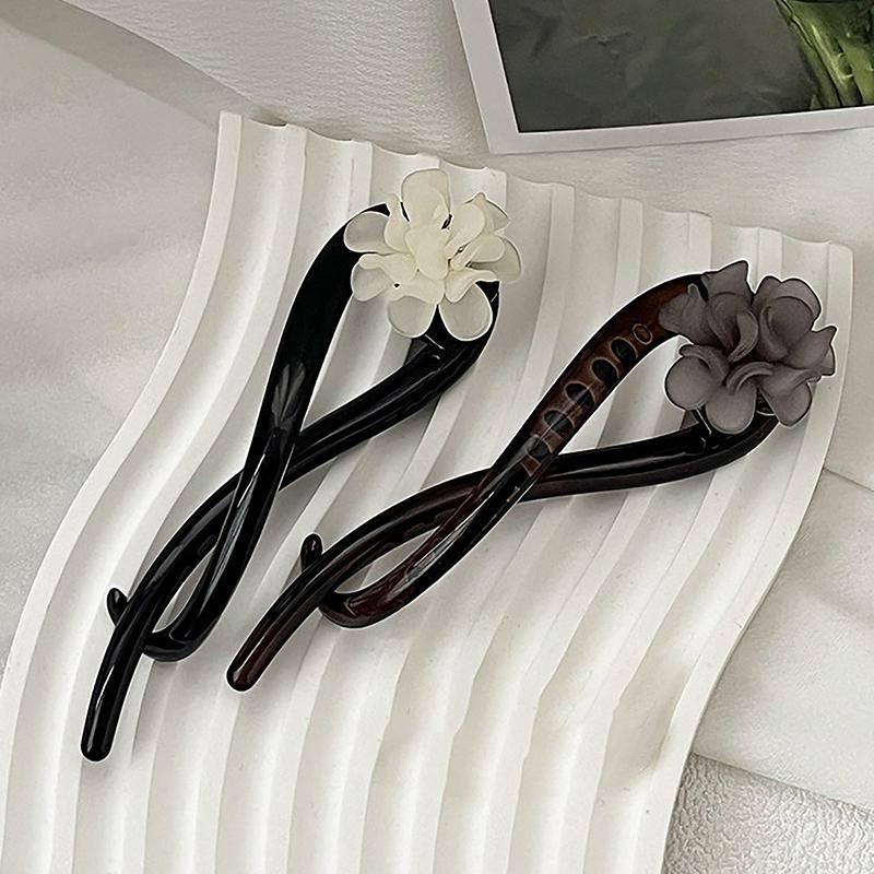 Vintage Elegant Flower Hairpins For Women Girls Ponytail Twist Hair Clips Fashion Shark Clip Exquisite Hair Accessories Gifts