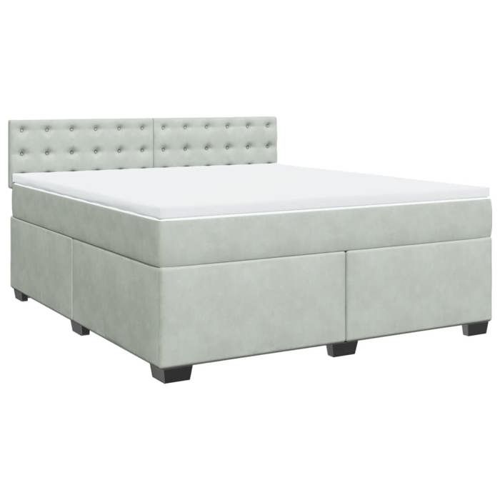 VidaXL Slat Bed Base and Mattress Light Grey 180x200cm Velvet 3288690