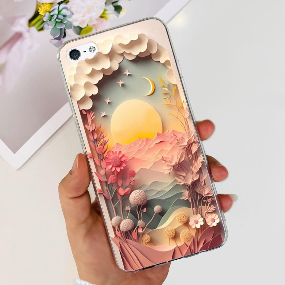 For iPhone 5 5S Case Fashion Astronaut Art Painted Shockproof Soft Cover For iPhone SE 2016 2020 SE2 TPU Funda on iPhone5 Bumper
