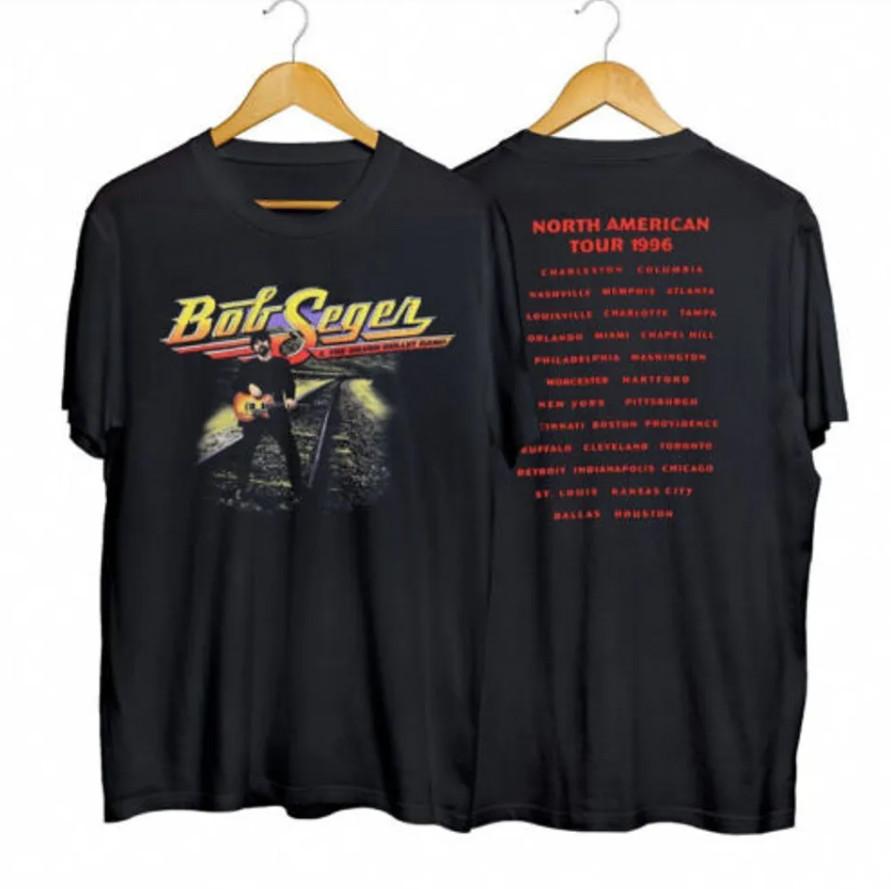 1996 Bob Seger  The Silver Bullet Band Rock Tour T-Shirt, Classic Music Fan Gif