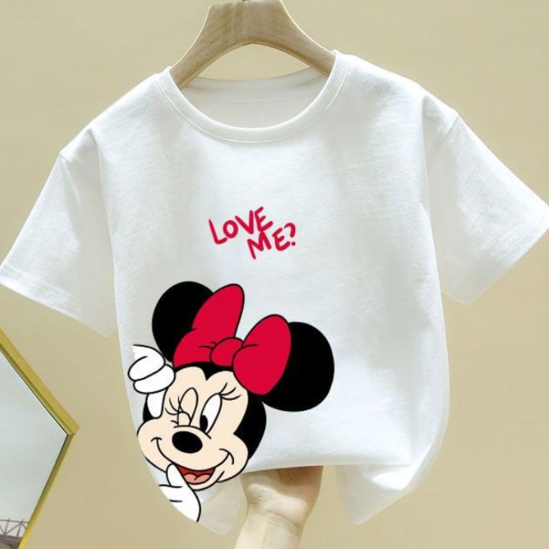 Minnie Print T-Shirt Boys and Girls Clothing Short-Sleeve Top - Children's Cartoon Clothing