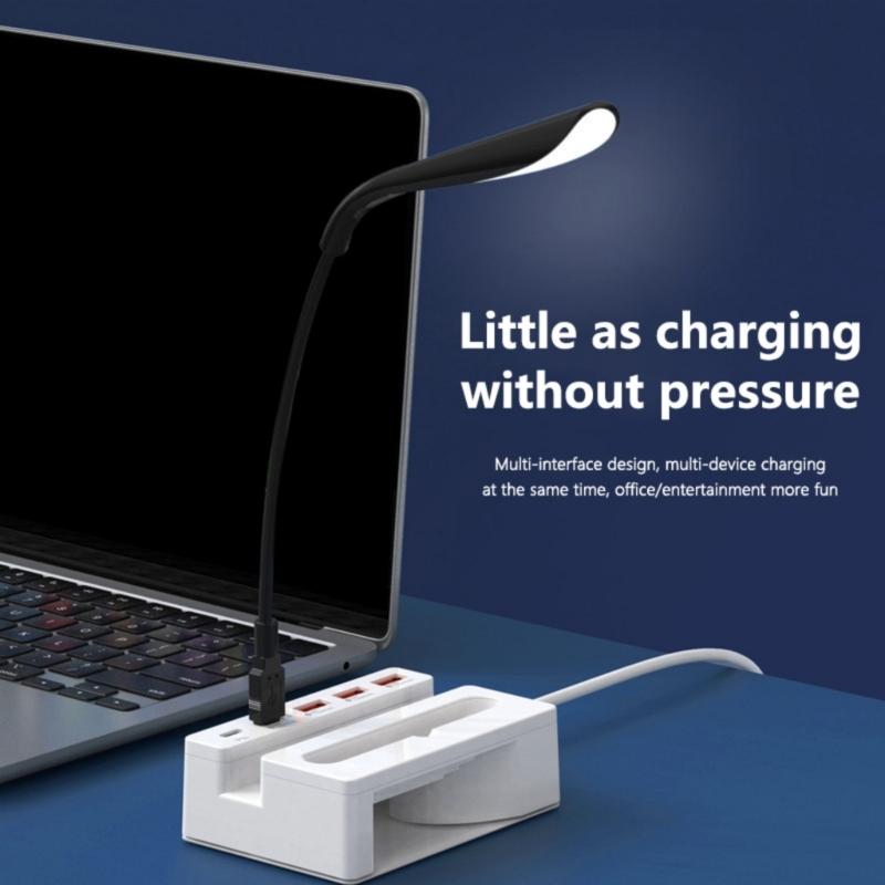 Multiple Port USB Hubs Converters with 4 USB and Type C Port Plus Phone Stand for Charging Multiple Devices