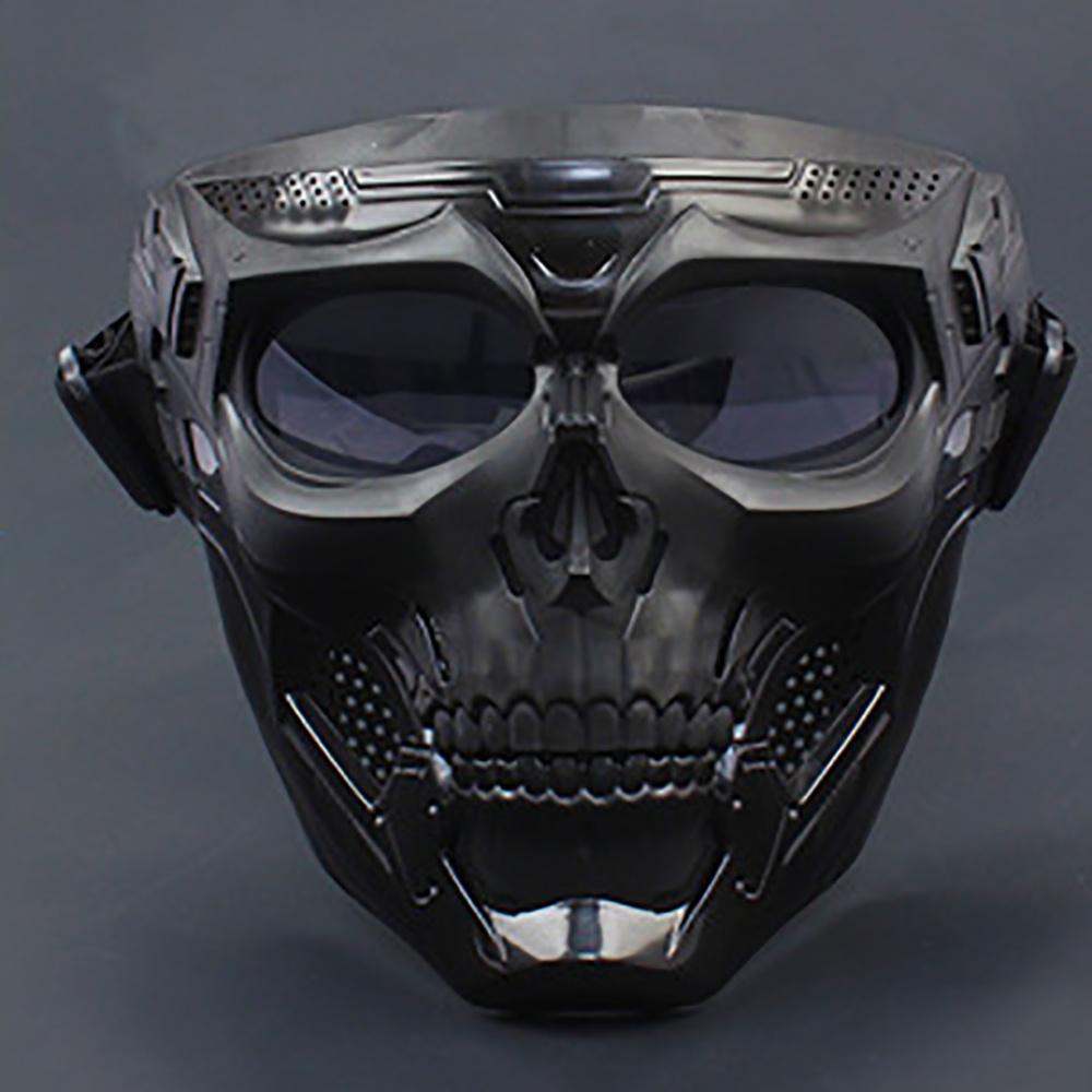 Skull Tactical Mask Halloween Full Face Protective Helmet W/ Goggles No Degrees