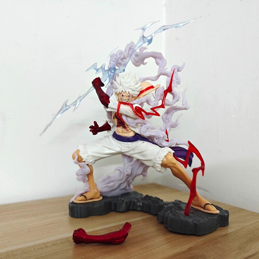 One Piece Luffy Gear 5 Nika Statue Anime Figure Desktop Toy Gift for Boys 28cm Garage Kits