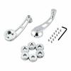 2Pcs Universal Car Window Rocking Handle Riser Winder Aluminum Alloy Winder Handle Crank Riser Kit Silver/Black