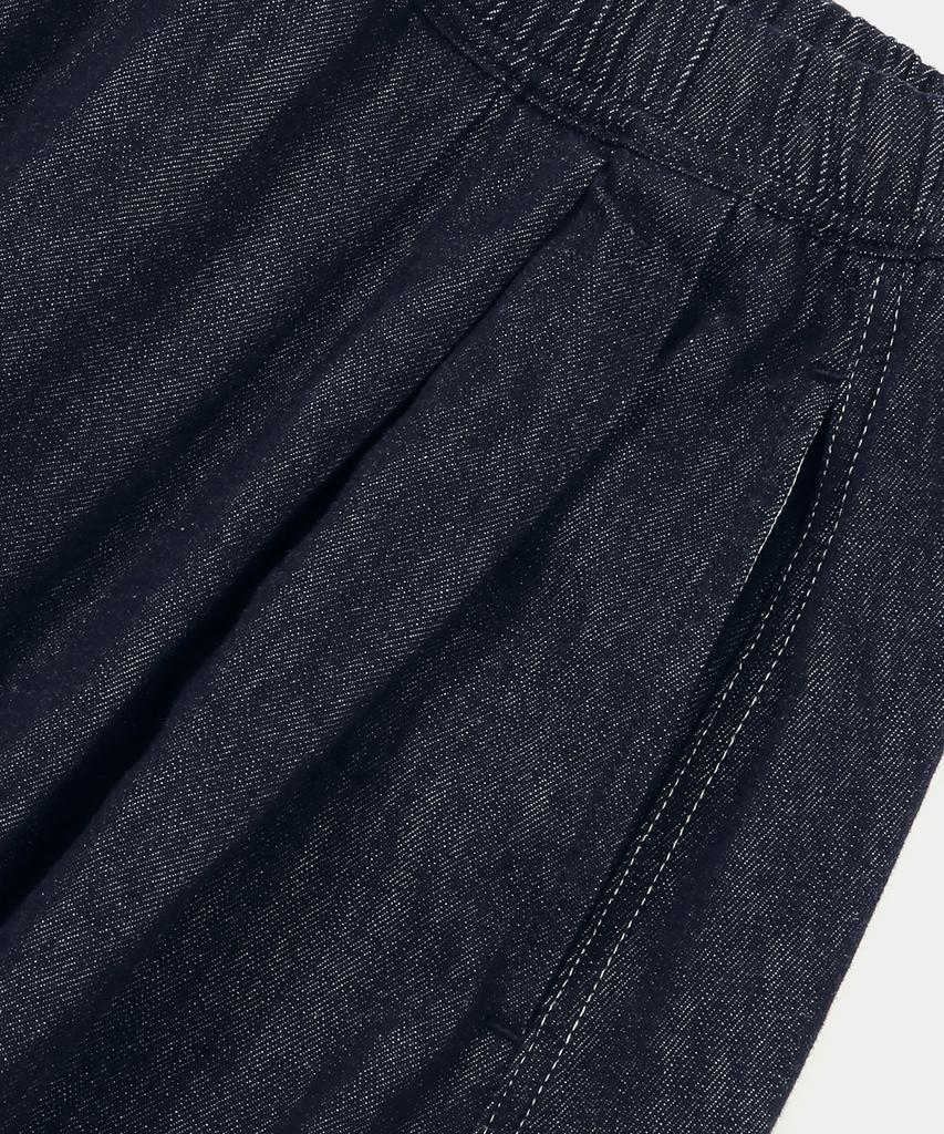 Columbia University All-Round Pleats Denim Long Skirts Indigo Denim