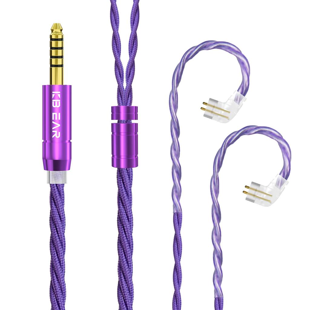 KBEAR ST19 QDC Earphone Replacement Earphone 5N Single Crystal 23AWG Thick Independent OFC Shielding Earphone Upgrade Earphone Replacement Cable 4.4mm