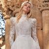 Abito da Sposa in Pizzo Francese 1011 Nuovo Sposa Atmosferico Semplice Premium Manica Lunga Estiva Piccolo Strascico Vestito Vestito