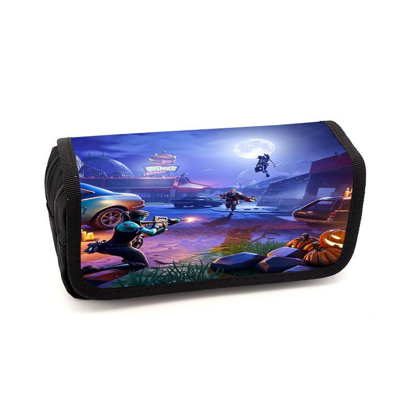 Fortnite Cartoon Lightweight Flip Top Pencil Pouch, Unisex Kids Aged 6-14 Light Portable Student Stationery Storage Case