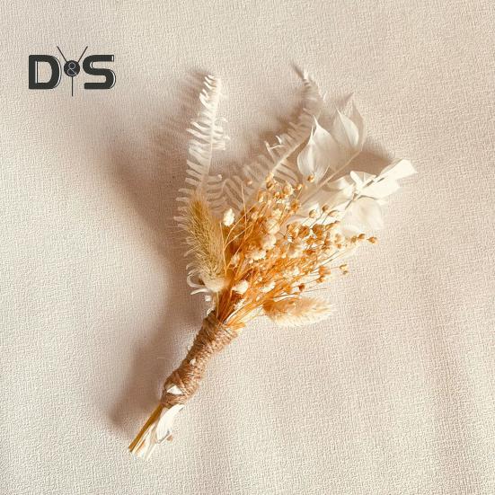 6 buc buchet de flori artificiale uscate, buchet de flori mini boem, DIY meșteșuguri, vază, petrecere de nuntă, acasă, birou, decorare centrală pentru masă