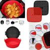 Air Fryer Liners Non-Stick Round and Square Baking Mats Heat Resistant Perforated Basket for Frying Roasting  Bakeware Tools