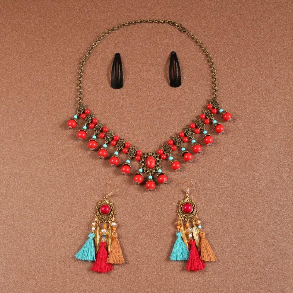 Ethnic Style Ethnic Style Forehead Chain Earring Beads Tassels Headbands  Festival Head Jewelry
