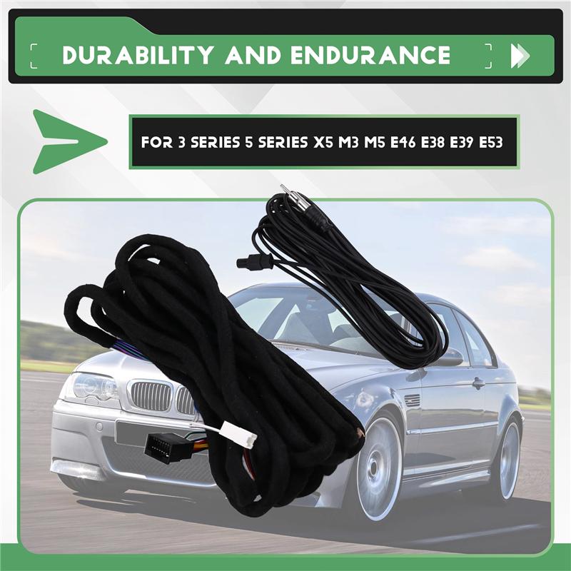 Wiring Harness Extension Cable 6M For BMW Universal Car Radio Power- Fits 3 Series 5 Series X5 M3 M5 E46 E38 E39 E53