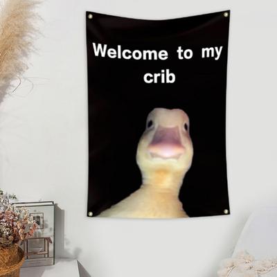 Bandiera da muro Bandiera creativa Benvenuti nel mio presepe Bandiera durevole e facile da installare Striscione da appendere a parete per la decorazione domestica