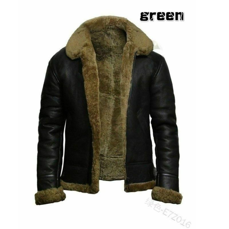 Autumn and Winter Men's Artificial Fur One-piece Long-sleeved Coat