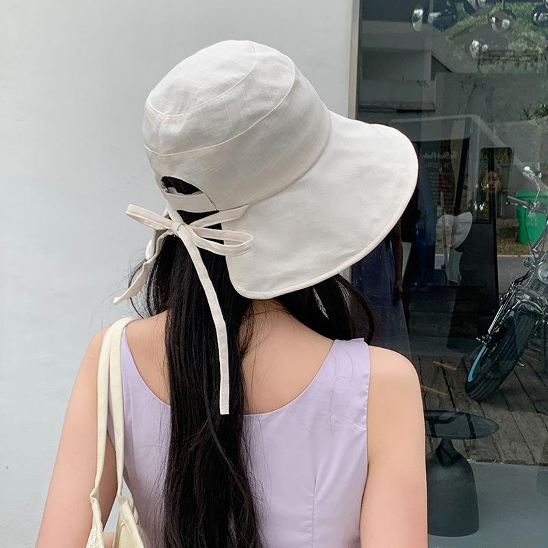New Fisherman's Hat Children Sweet Versatile Bow Big Brim Basin Hat Student Fashion Breathable Sun Hat