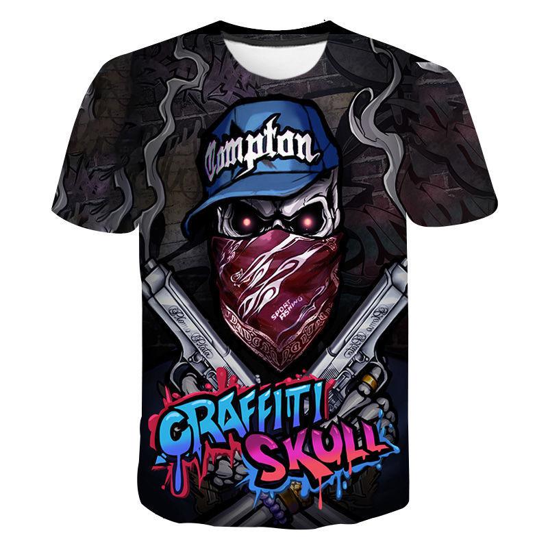 

Футболки аниме гранж граффити 3D принт летняя футболка мода дети повседневный мальчики девочки кавайные мультфильмы круглый вырез футболка топы 170