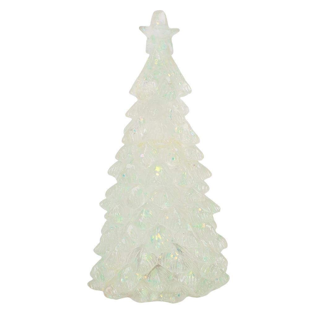 Lighted Xmas Tree Decor Battery Powered Resin Xmas Tree Tabletop Decoration for 1 12 Scale Dollhouse