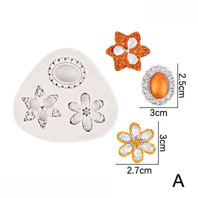 

Po Frame Mirror Jewelry Crown Silicone Mold Resin Tools Sugarcraft Cupcake Baking Mold Fondant Cake Decorating Tools